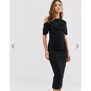 ASOS DESIGN Pleated Shoulder Pencil Dress